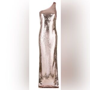ONE SHOULDER ROSE GOLD SEQUIN DRESS